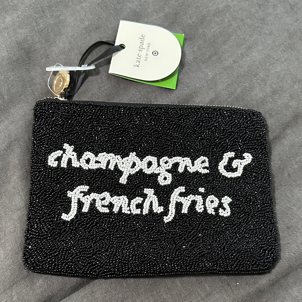 Kate Spade Black and White Beaded Clutch
